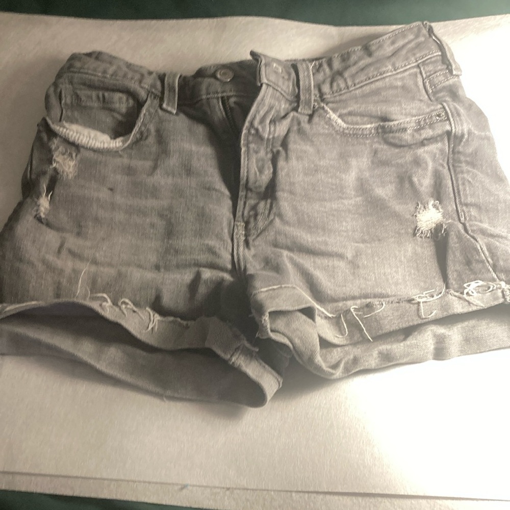 Women's Gray Denim Shorts
